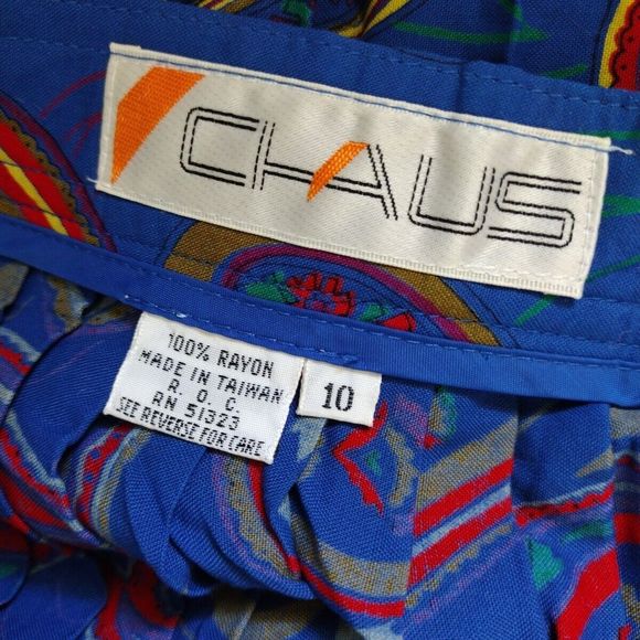 Vintage Paisley Print Skirt Women's Bohemian Midi Pleated Sz1 0 Nostalgic Rare - Picture 12 of 12